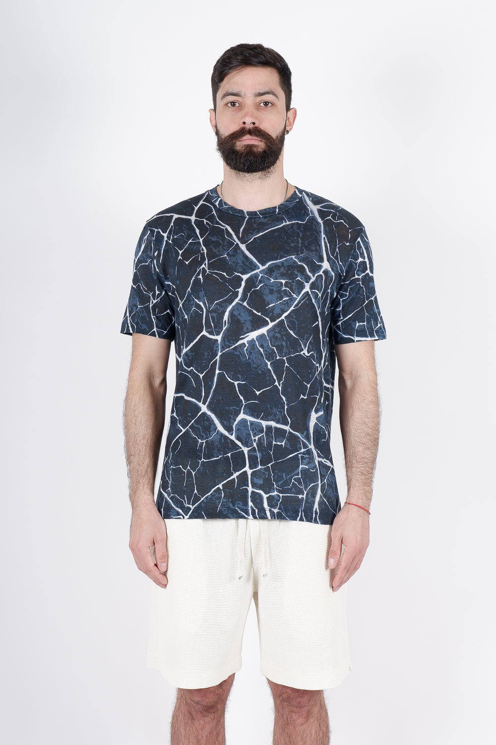 Buy the Daniele Fiesoli Cracking Earth Print Linen T-Shirt in Blue at Intro. Spend £50 for free UK delivery. Official stockists. We ship worldwide.