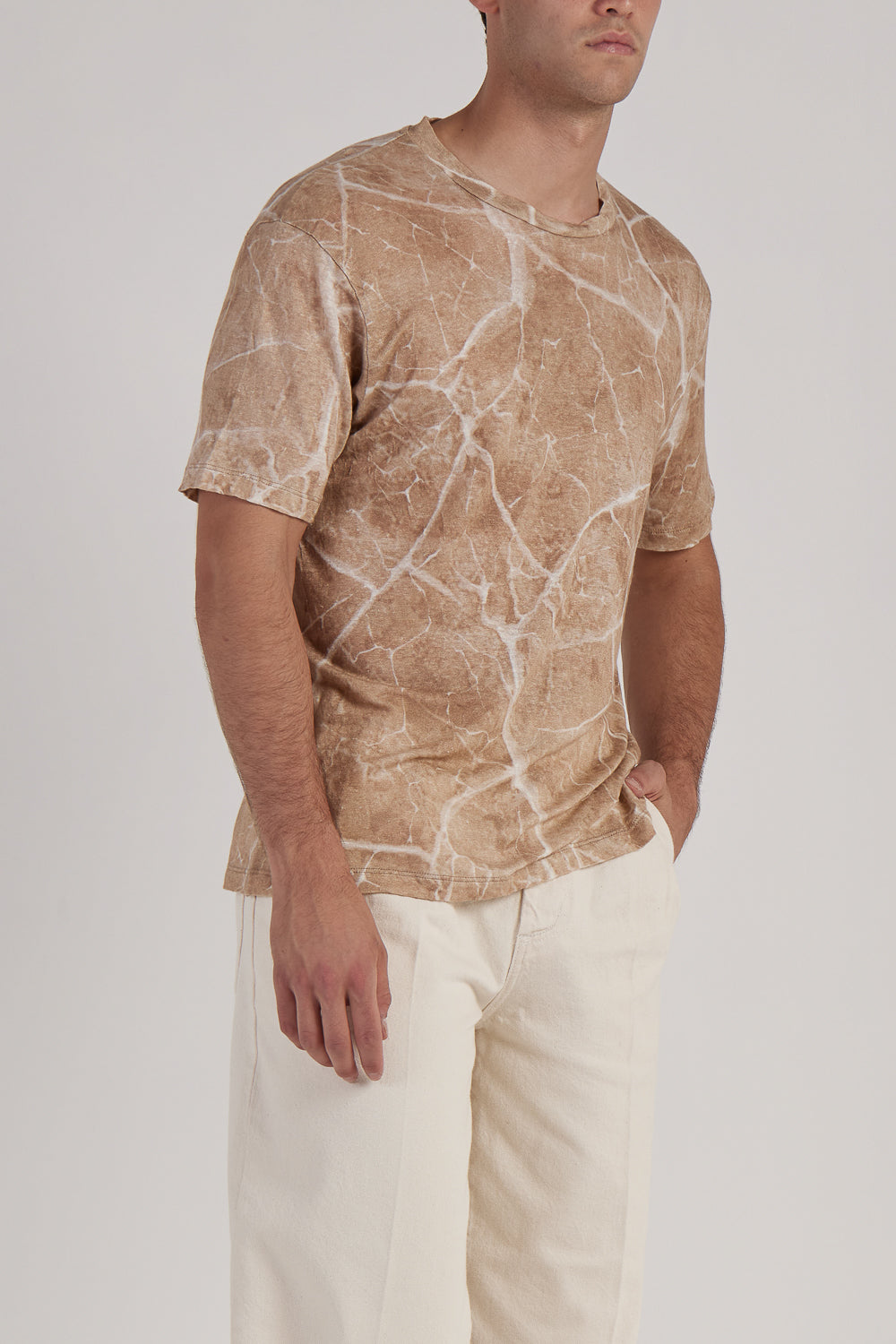 Buy the Daniele Fiesoli Cracking Earth Print Linen T-Shirt in Sand at Intro. Spend £50 for free UK delivery. Official stockists. We ship worldwide.