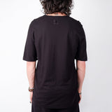 Crew Neck Stitch Detail T-Shirt Black