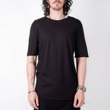 Crew Neck Stitch Detail T-Shirt Black