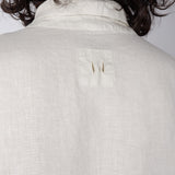 Mandarin Collar Linen Shirt Beige