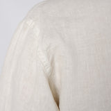 Mandarin Collar Linen Shirt Beige