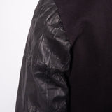 Crinkle Leather/Cotton Jacket Black