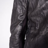 Crinkle Leather/Cotton Jacket Black