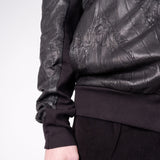 Crinkle Leather/Cotton Jacket Black