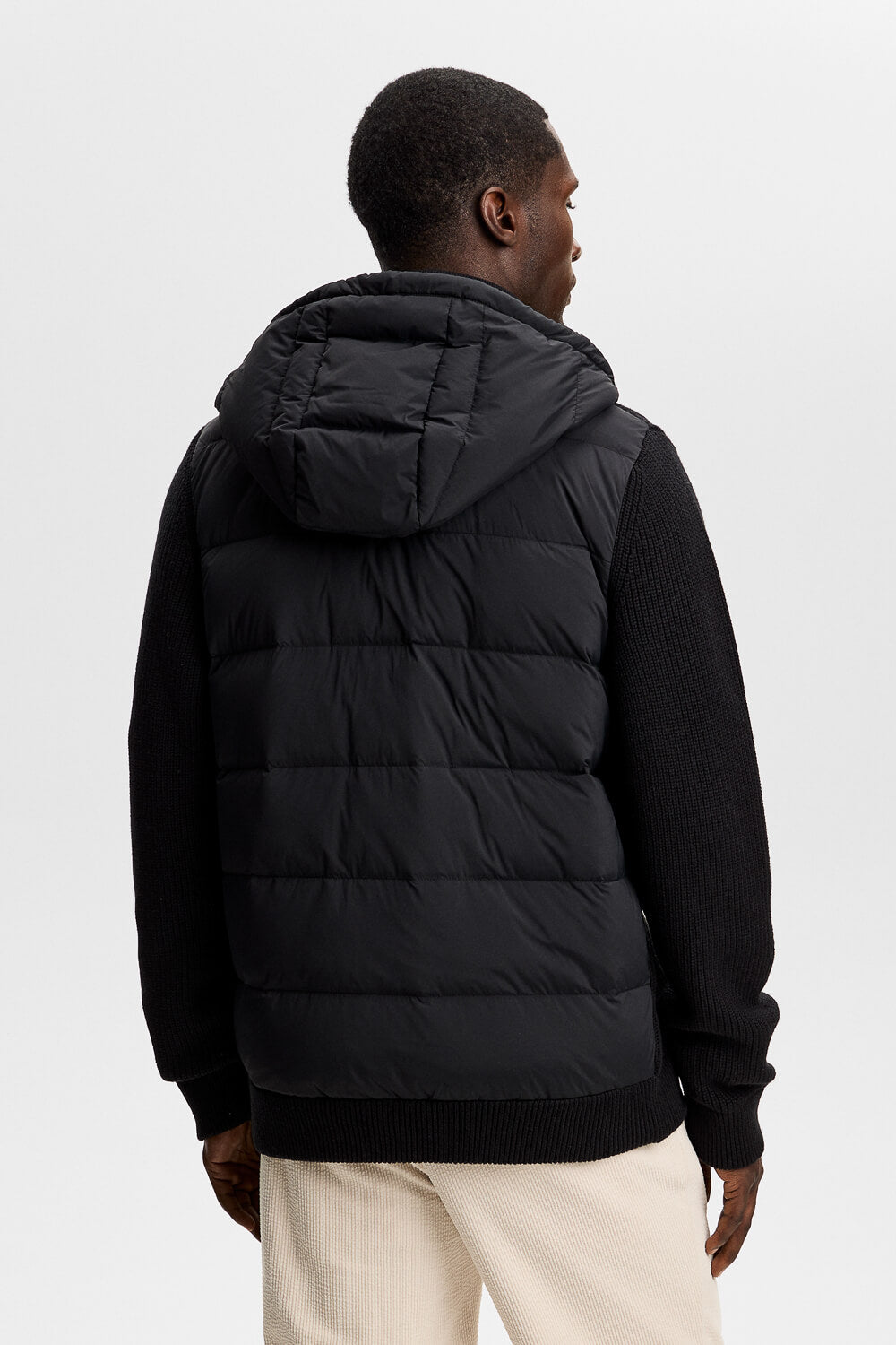 Dorin Knit Hood Hybrid Jacket Black