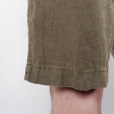 Drawstring Linen Shorts Army Green