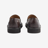 Italian Leather Croc Loafer Brown