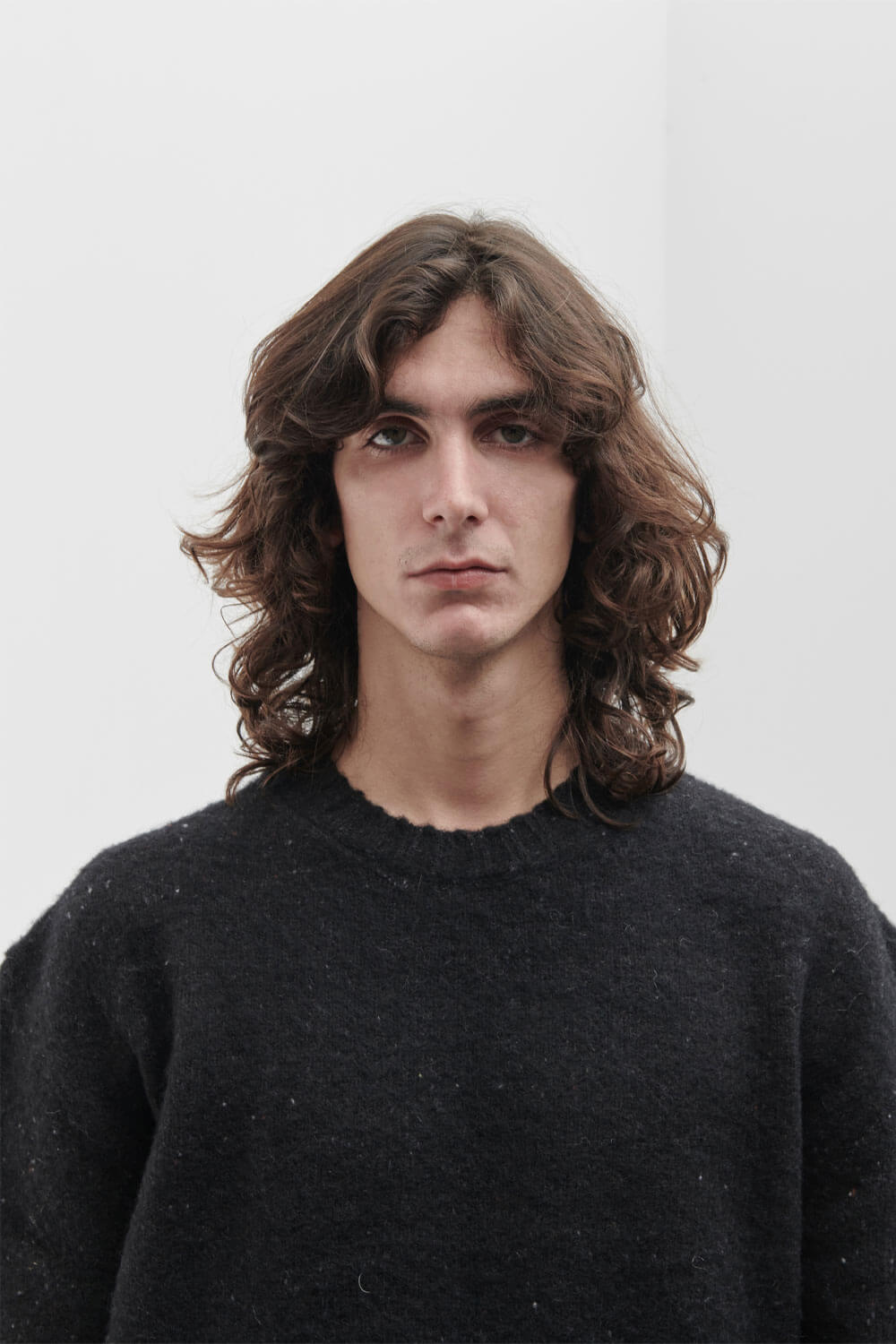 Eco Mohair Round Neck Sweater Black