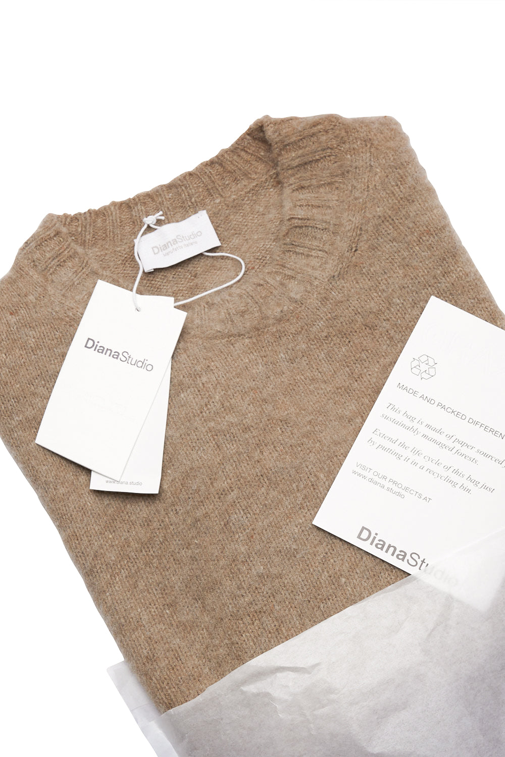 Eco Mohair Round Neck Sweater Camel