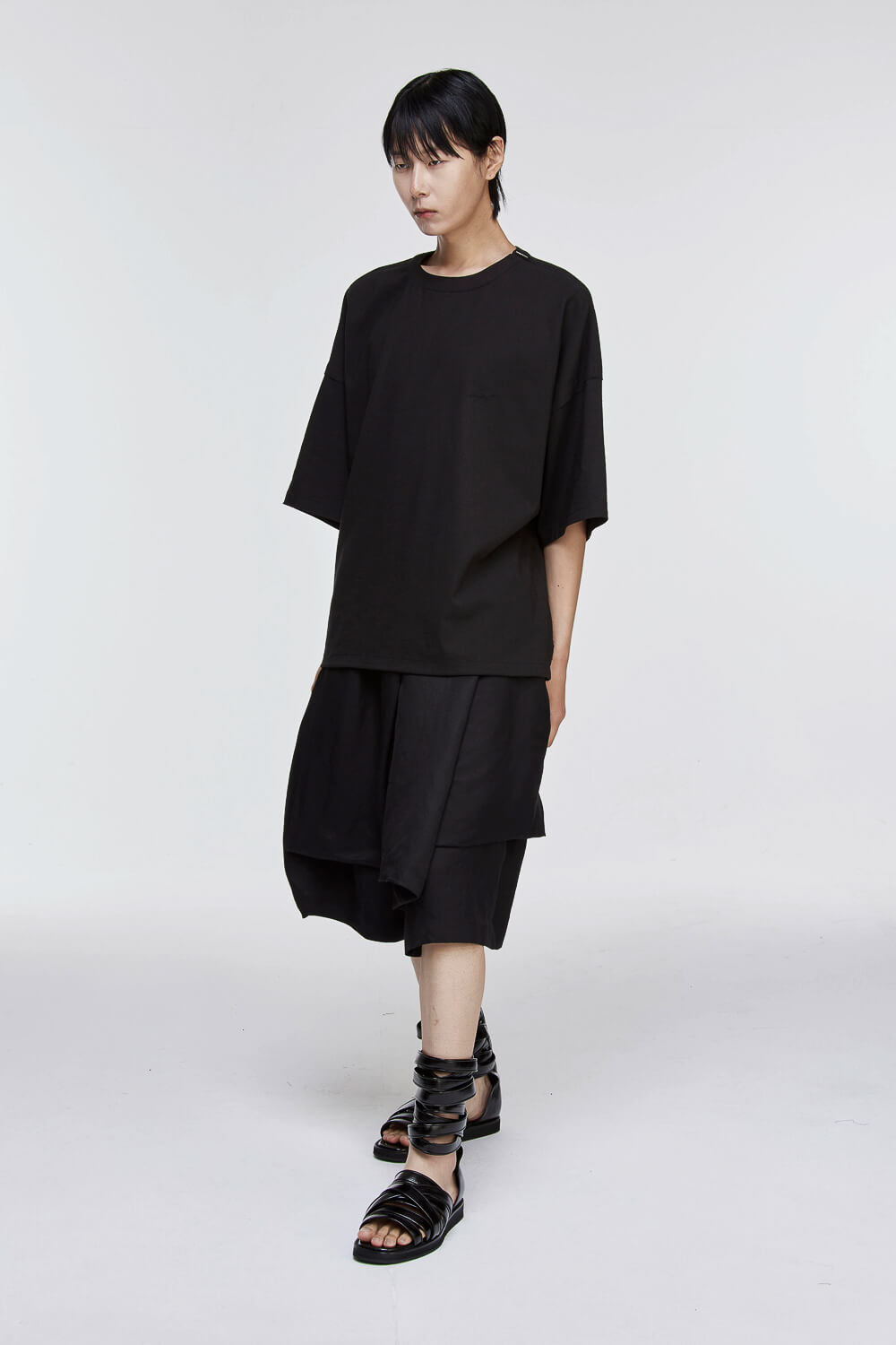 Embroidered Polyptych Woven T-Shirt Black