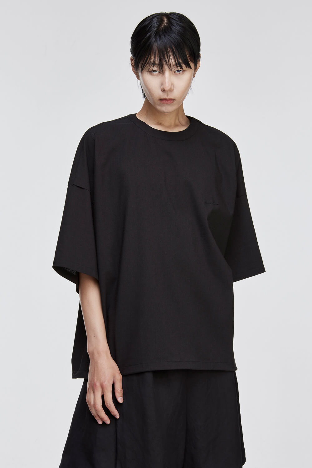 Embroidered Polyptych Woven T-Shirt Black