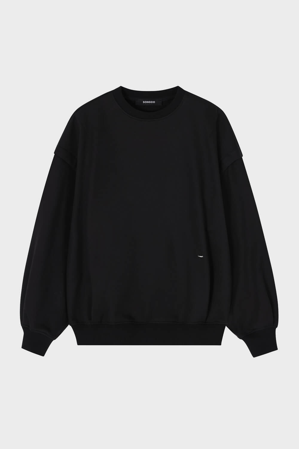 Embroidered Sleeveless Crewneck Sweatshirt Black