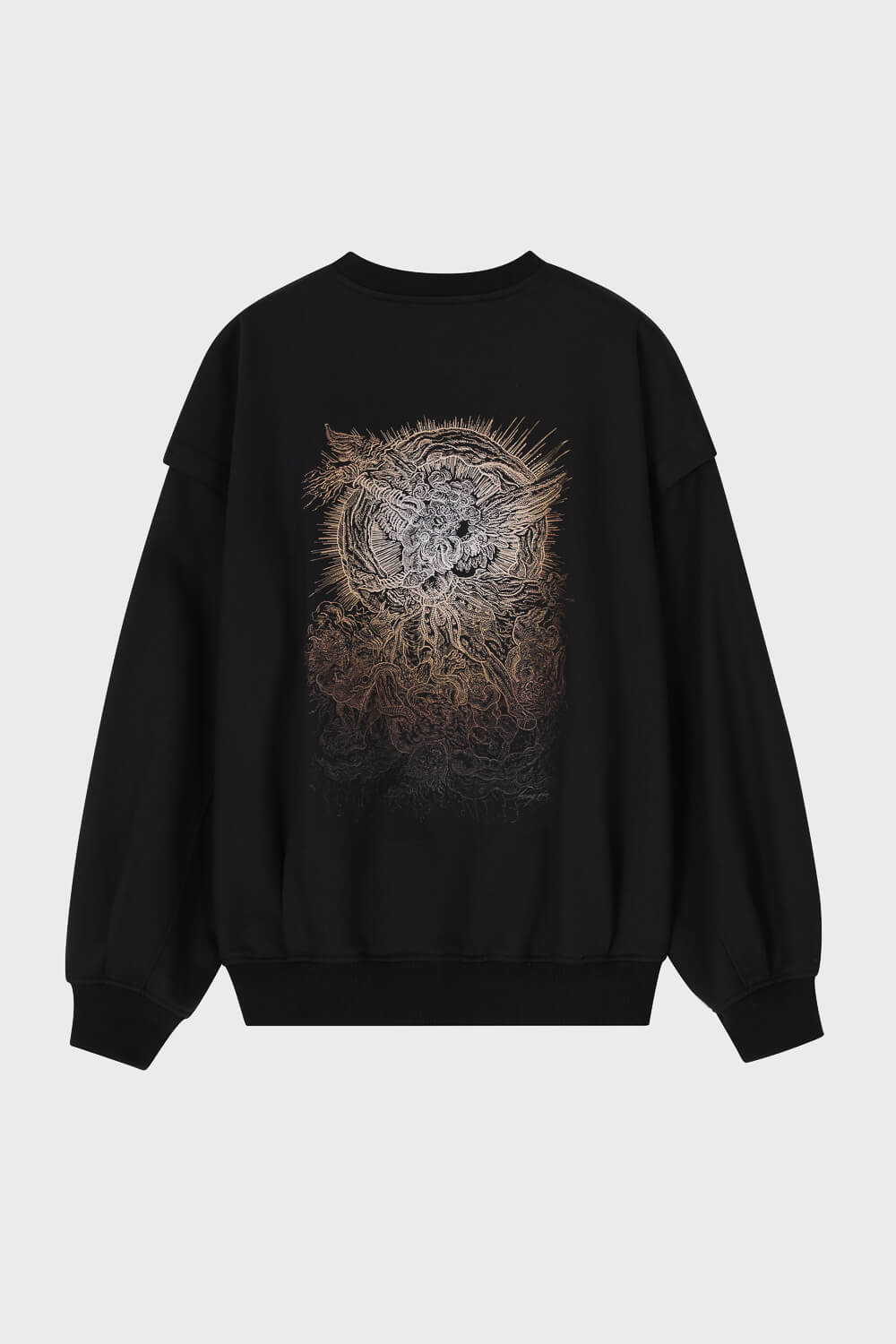 Embroidered Sleeveless Crewneck Sweatshirt Black