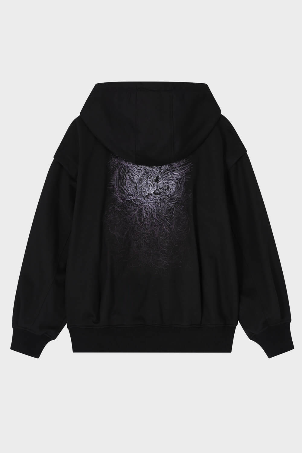 Embroidered Sleeveless Zip-Up Jacket Black