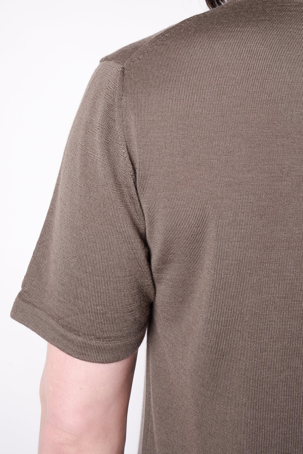 Extra Fine Merino Wool Round Neck T-Shirt Khaki