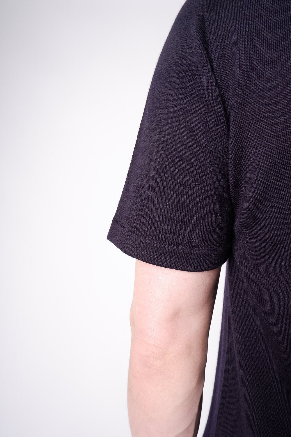 Extra Fine Merino Wool Round Neck T-Shirt Navy