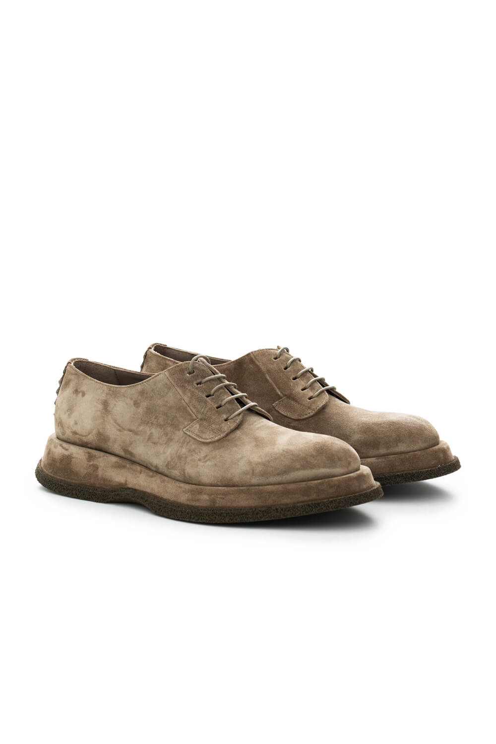 Chunky Suede Derby Shoe Dark Sand