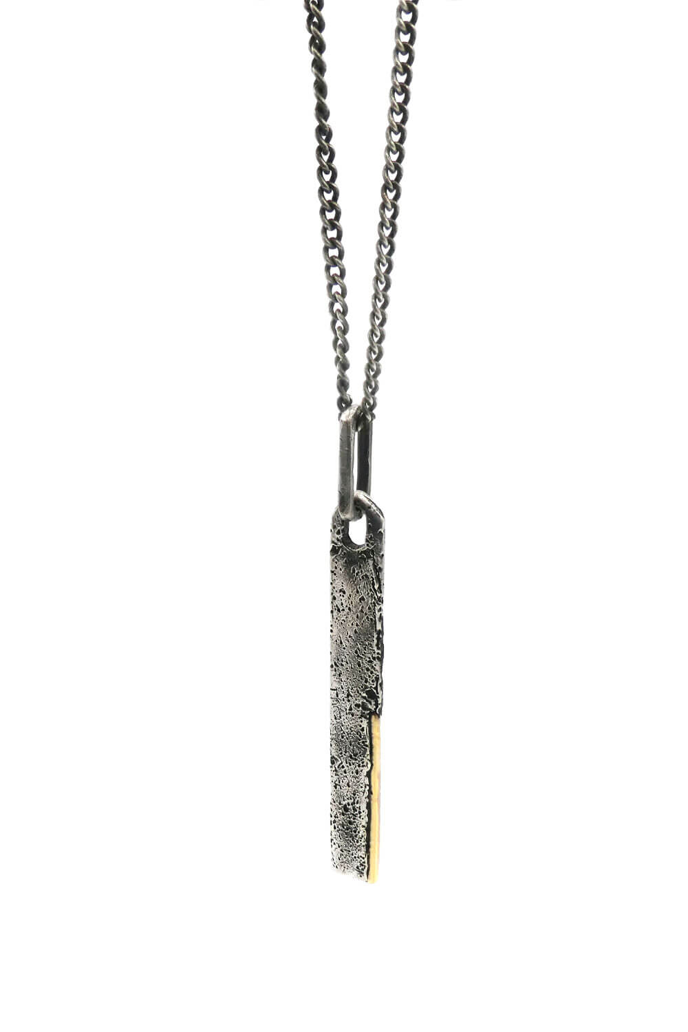 Fabric Necklace Silver W/ 9kt Gold Detail