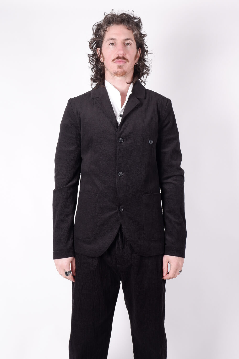 Felt Cotton Blazer Black