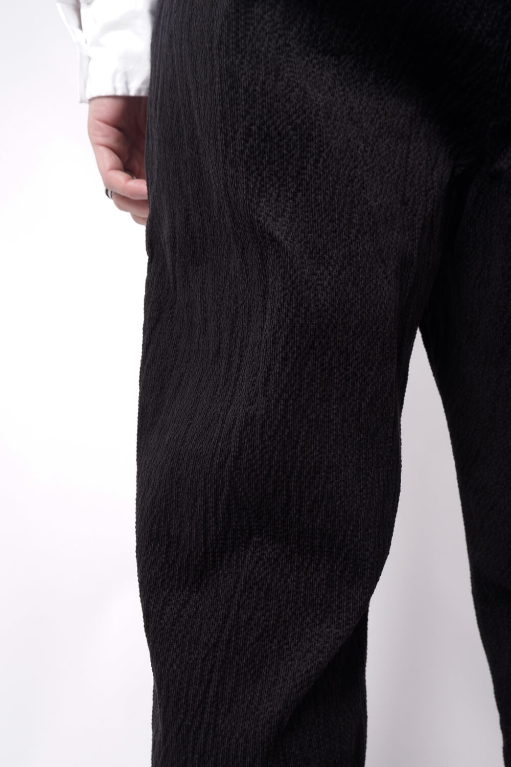 Felt Cotton Trousers Black