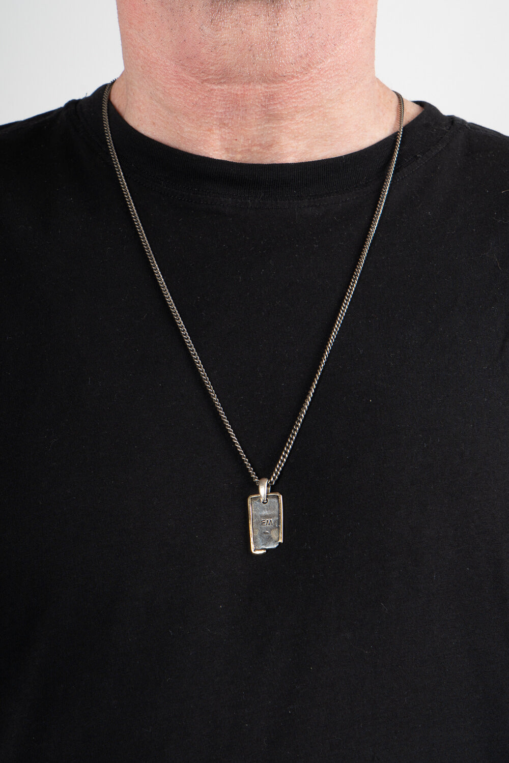 Frame Necklace Silver W/ 9kt Gold Detail
