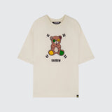 Front Print Big Teddy T-shirt Beige