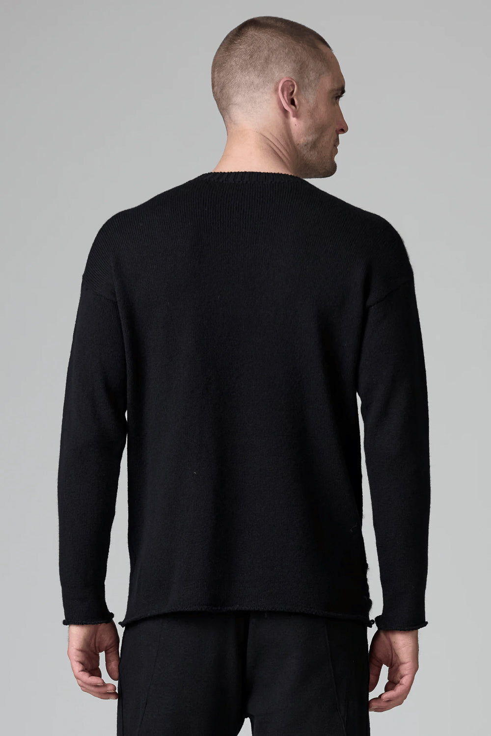 Front Intarsia Alpaca Wool Sweater Black/Camel