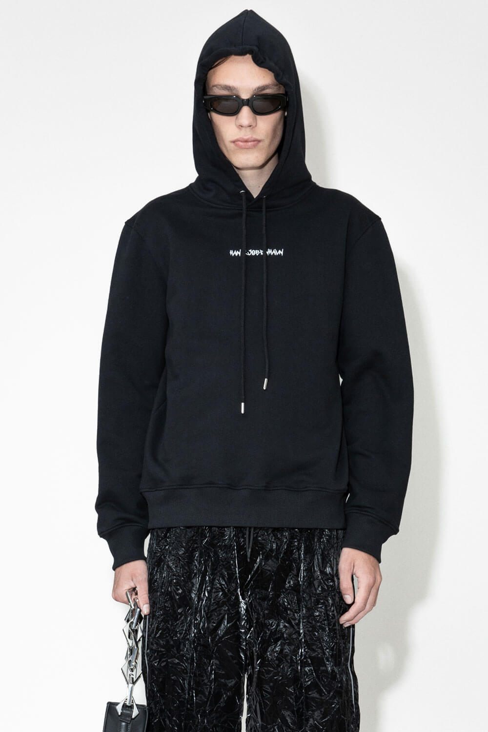 Graphic Font Hoodie Black