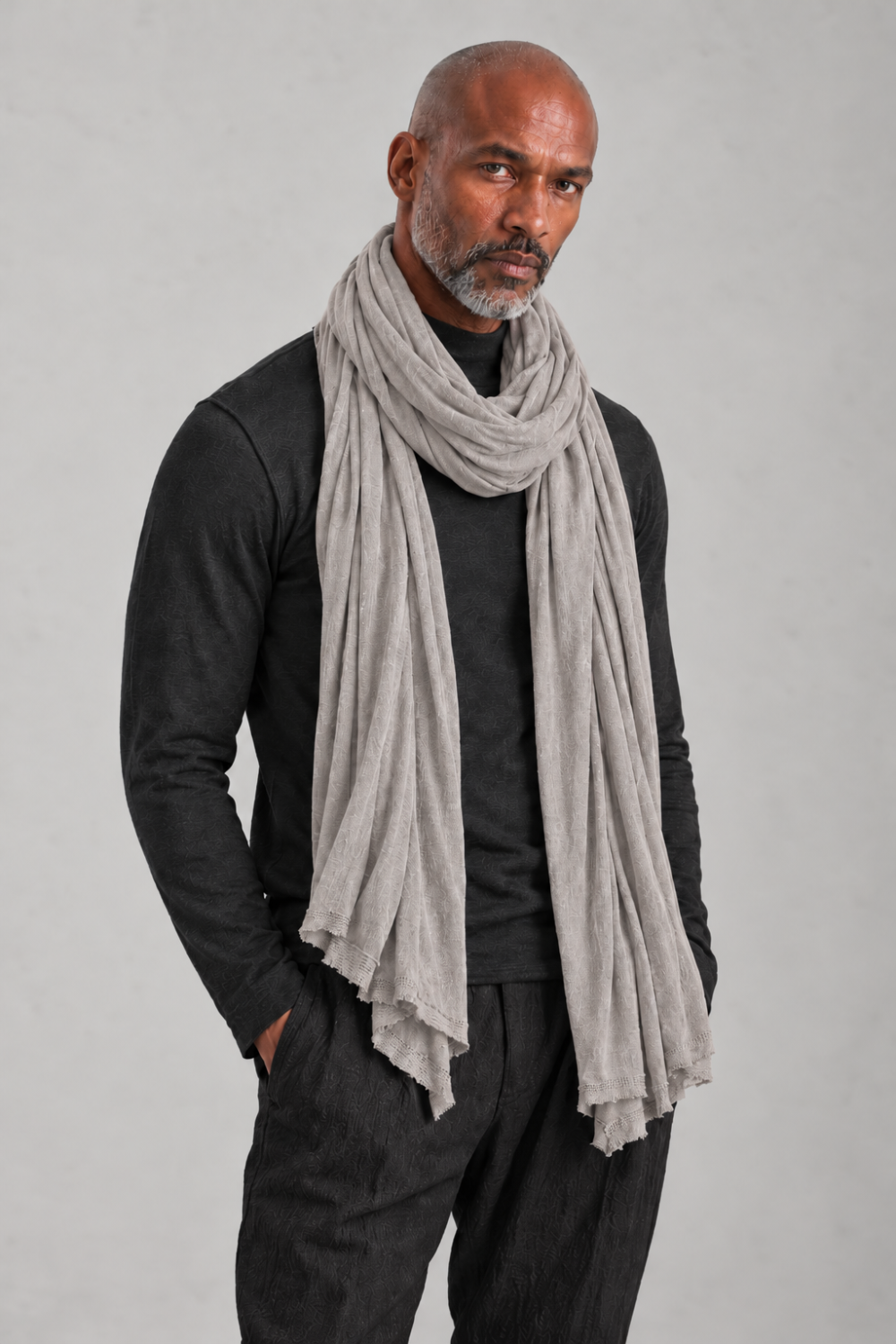 Viscose Keffiyeh Long Scarf Clay