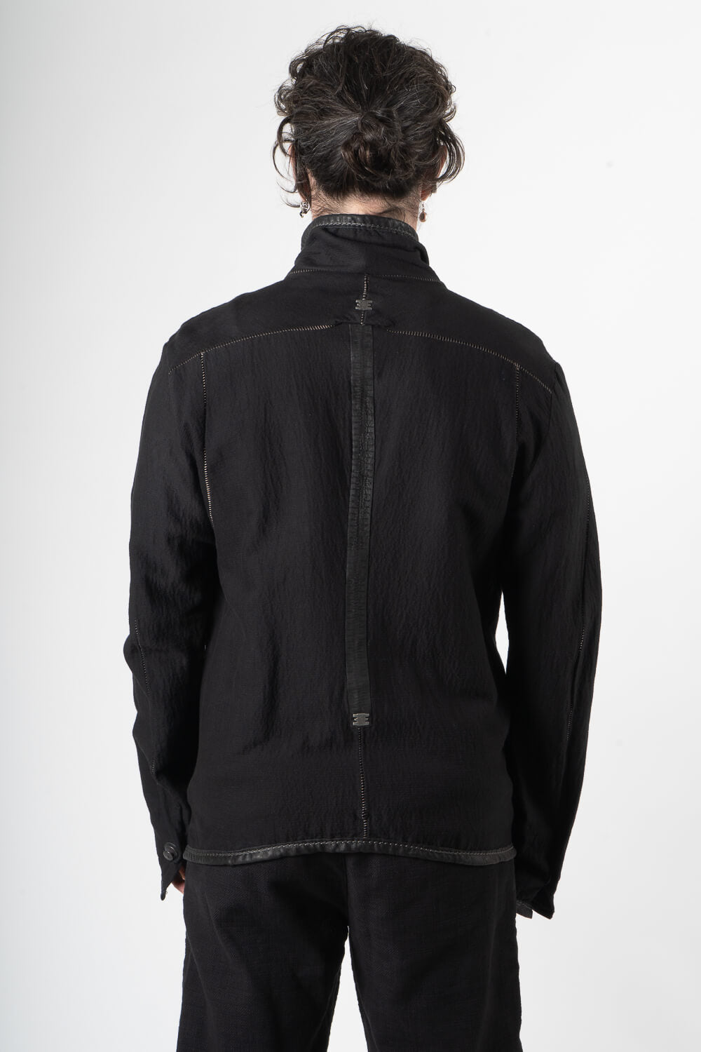 Gusset High Neck Zipper Jacket Black