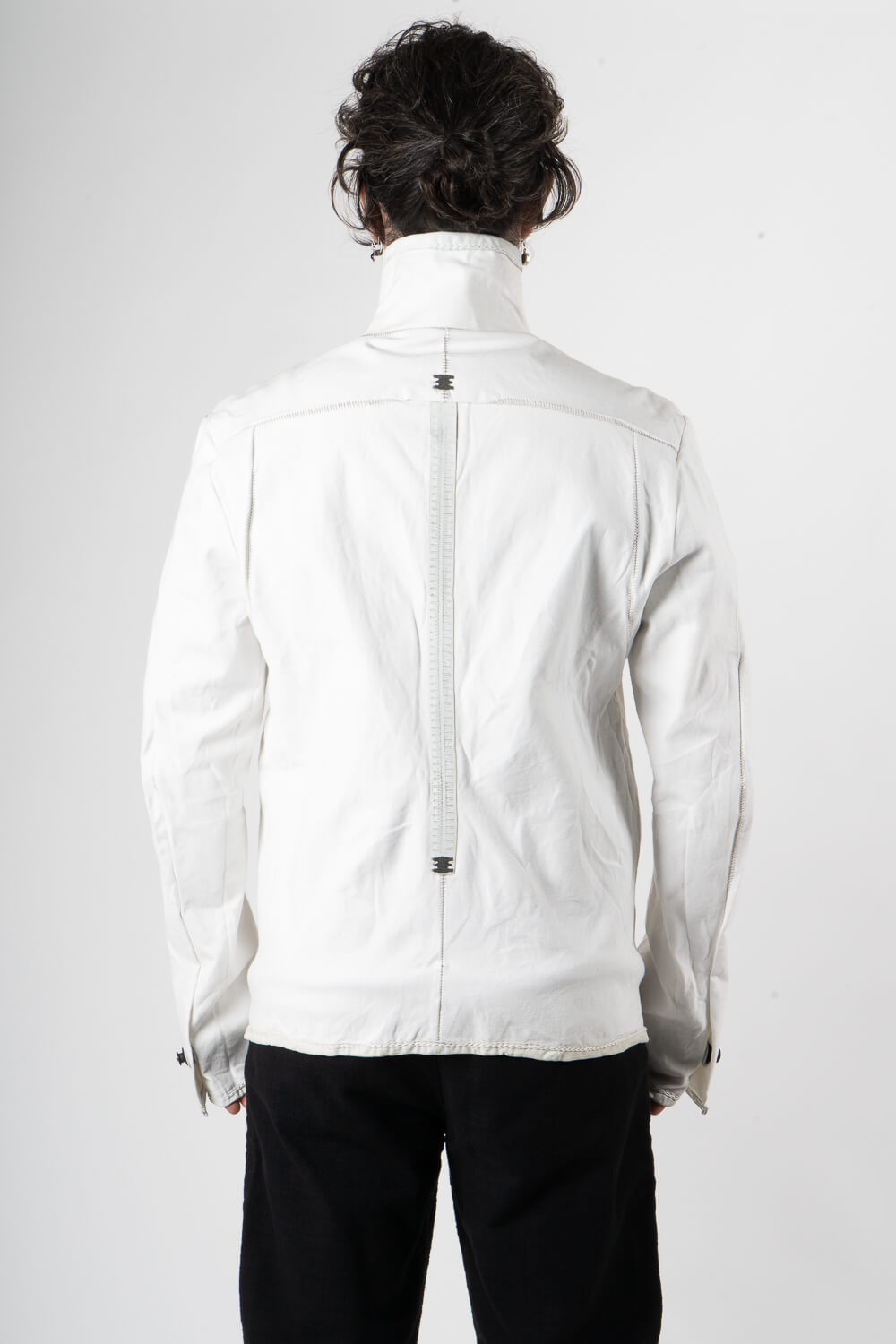 Gusset Zip-Up Pocket Detail Jacket White
