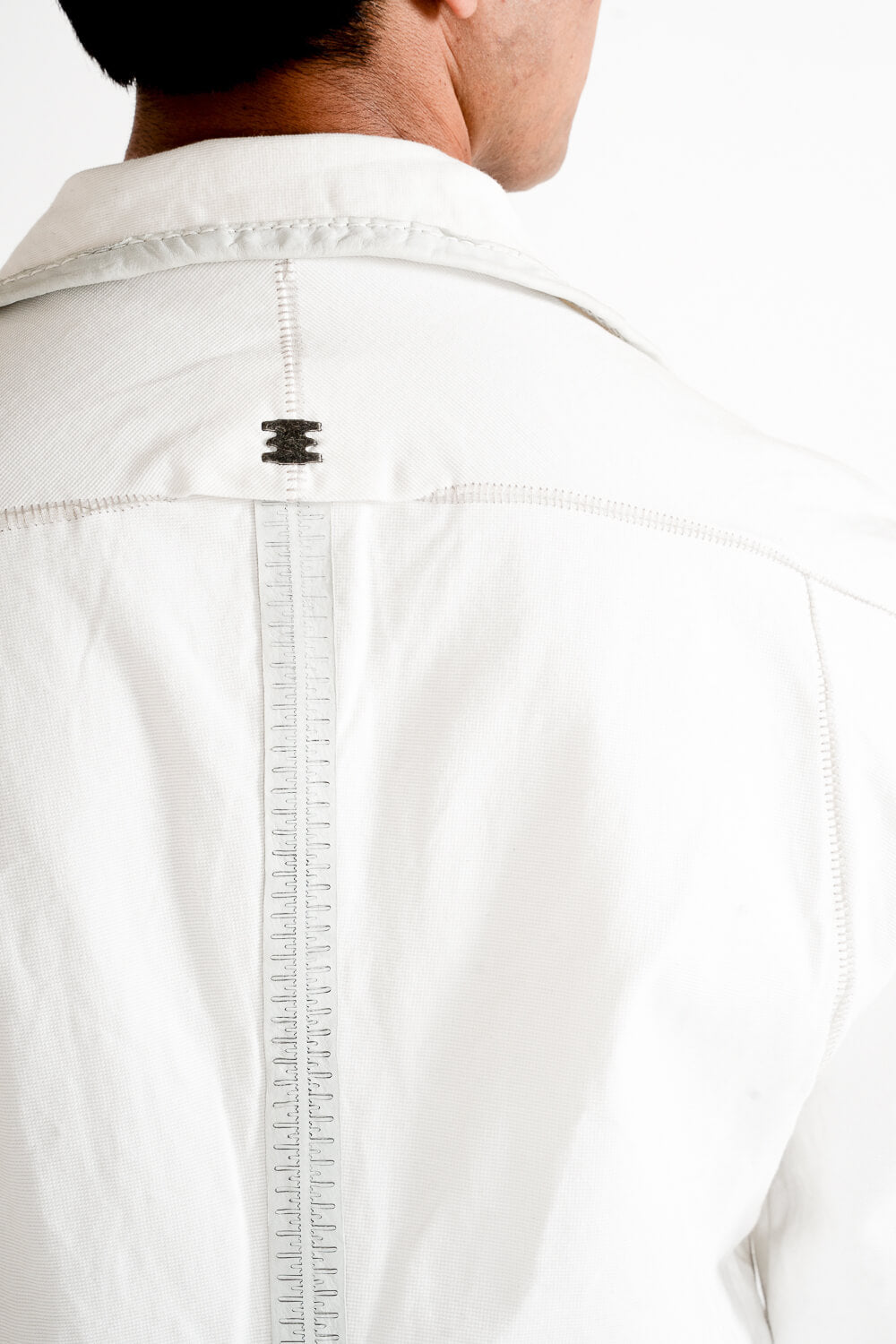 Gusset Zip-Up Pocket Detail Jacket White