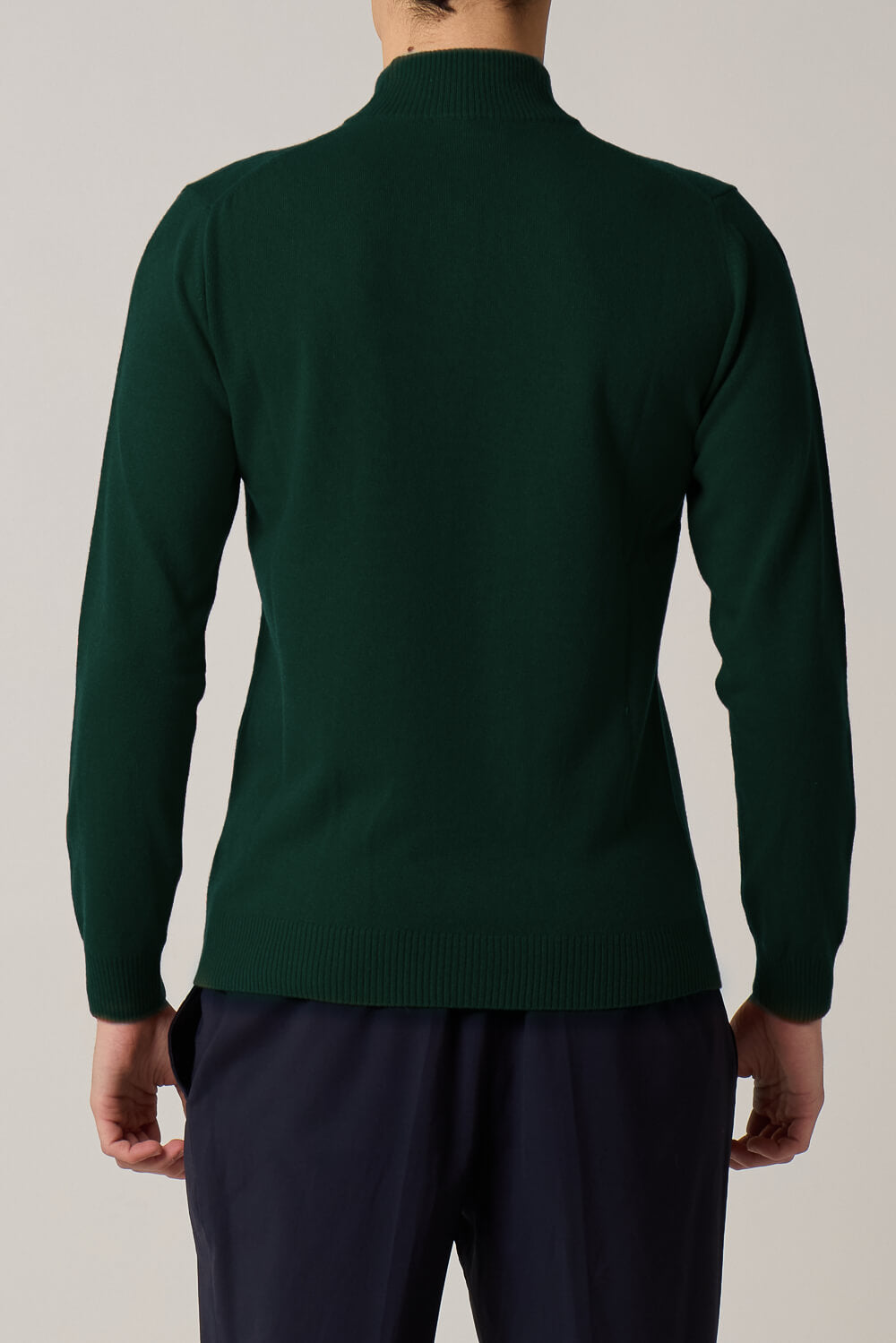 Half-Zip Cashmere Blend Sweater Green