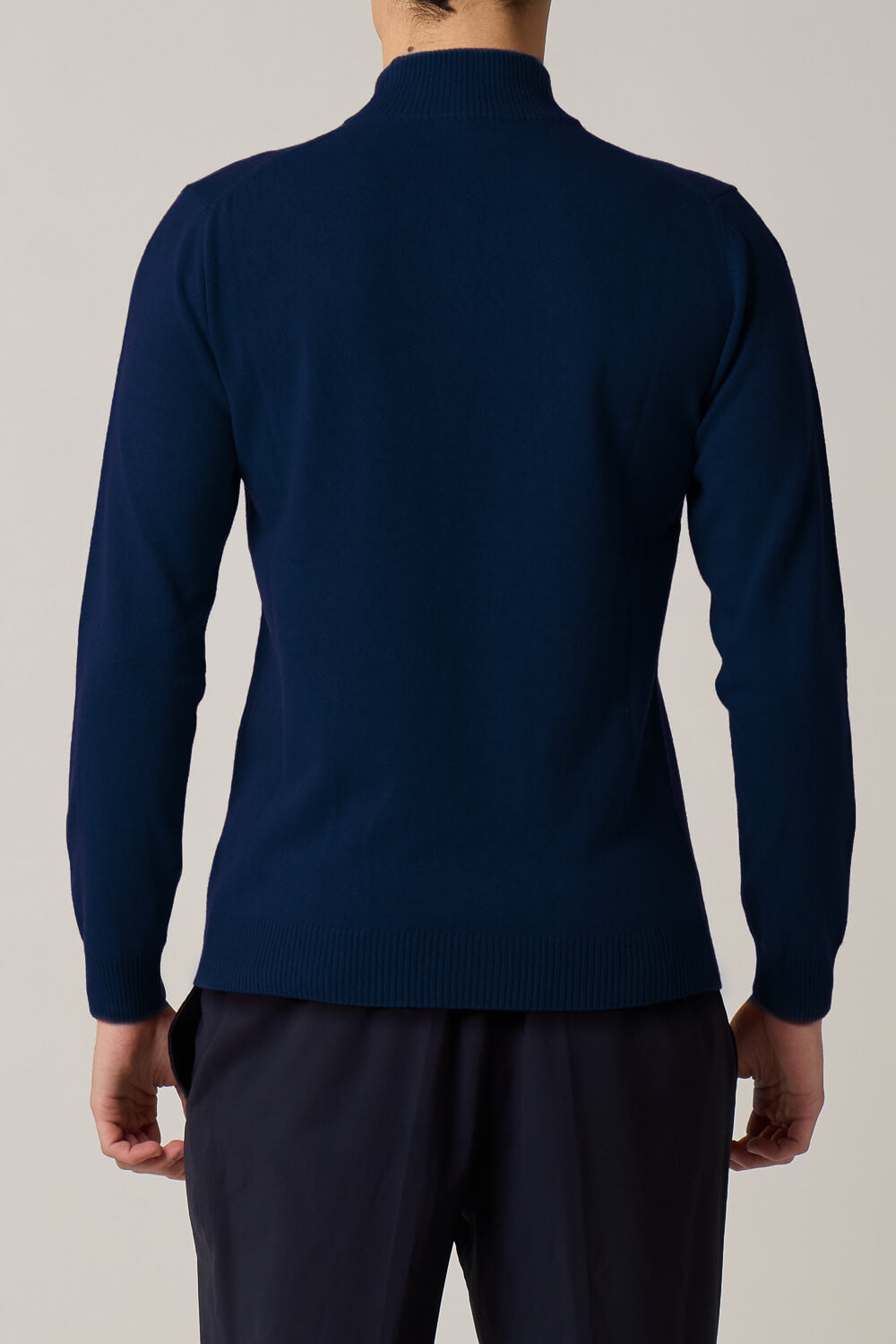 Half-Zip Cashmere Blend Sweater Navy