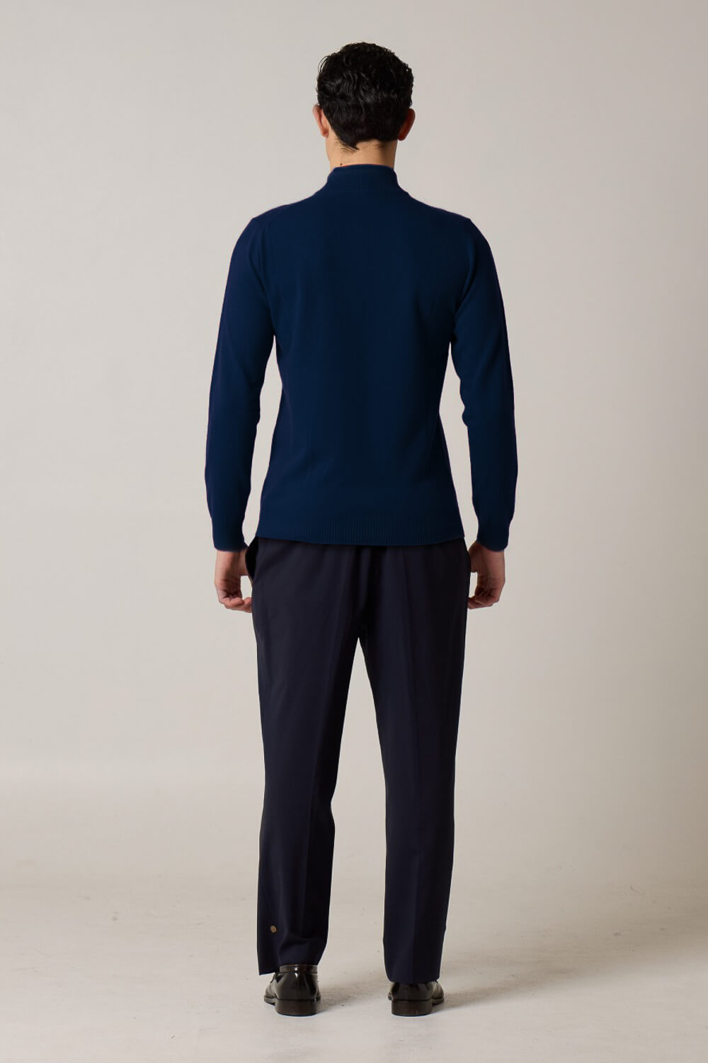 Half-Zip Cashmere Blend Sweater Navy