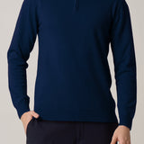 Half-Zip Cashmere Blend Sweater Navy