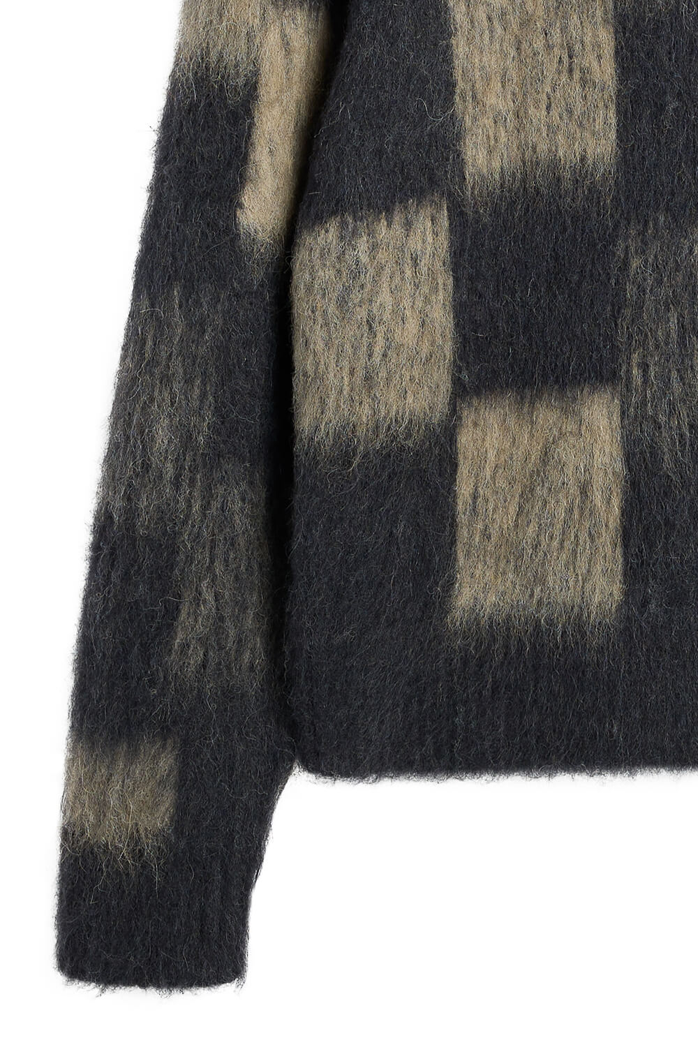 Hank Hairy Graphic Knit Beige/Black