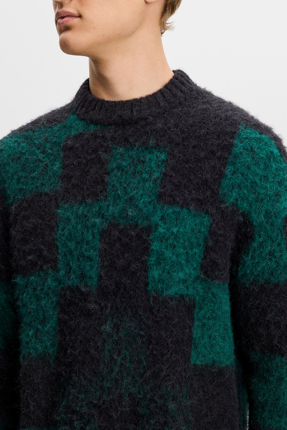 Hank Hairy Graphic Knit Green/Black