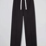 Heavy Cotton Relaxed Fit Jersey Trousers Black