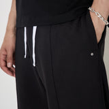 Heavy Cotton Relaxed Fit Jersey Trousers Black