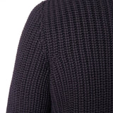 Heavy Cable Knit Zip-Up Jacket Black