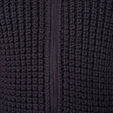 Heavy Cable Knit Zip-Up Jacket Black