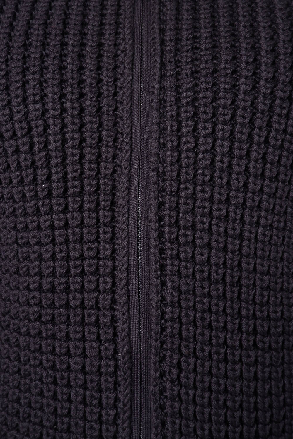 Heavy Cable Knit Zip-Up Jacket Black