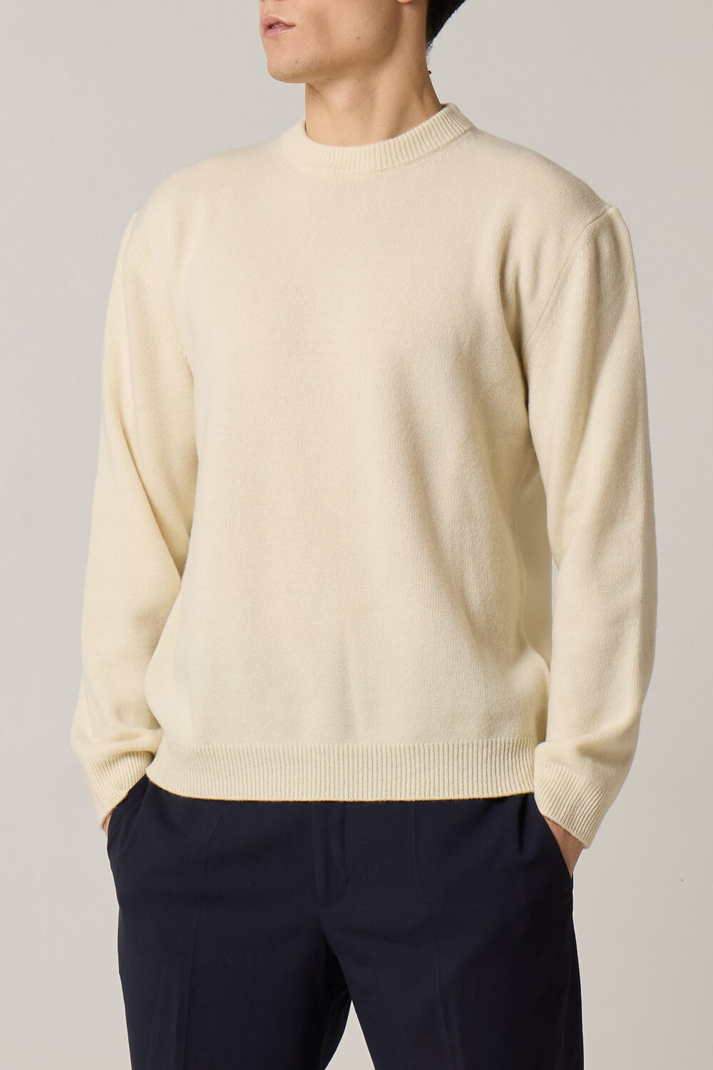 Heavy Cashmere Blend Sweater Cream