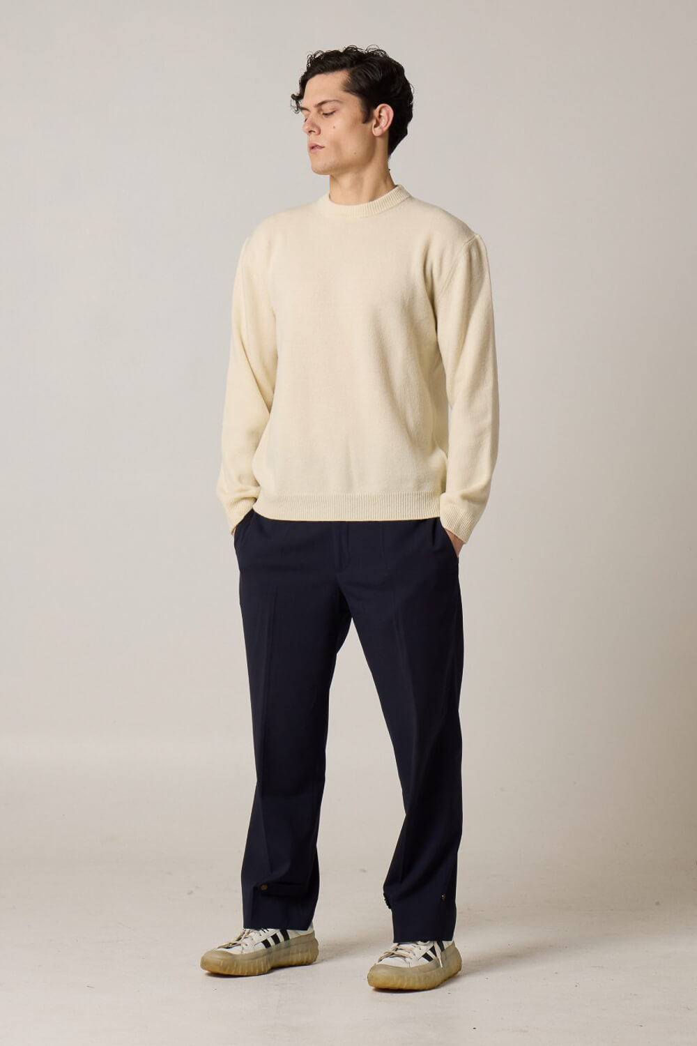 Heavy Cashmere Blend Sweater Cream