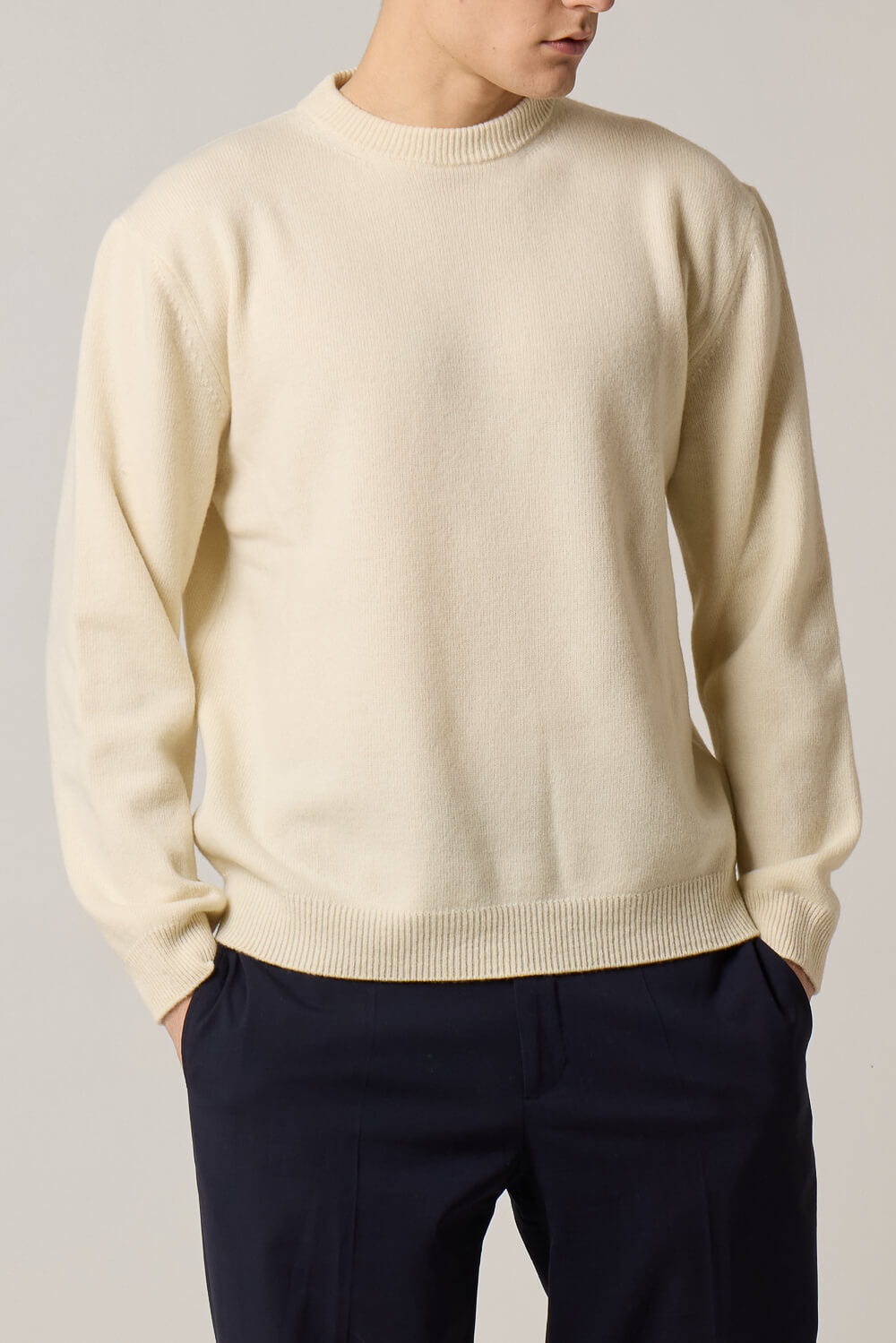 Heavy Cashmere Blend Sweater Cream