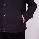 Heavy Cotton Button-Up Jacket Black