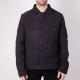 Heavy Cotton Button-Up Jacket Black