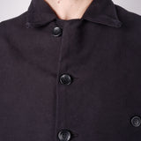 Heavy Cotton Button-Up Jacket Black